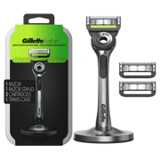 GilletteLabs with Exfoliating Bar Razor (1 Handle + 3 Cartridges + 1 Travel Case)