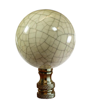 Crackle Ceramic 45mm Ball Lamp Finial Eggshell Finish
