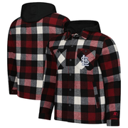 Men's St. Louis Cardinals Starter Red/Black Sherpa Full-Zip Hoodie Jacket