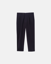Navy Linen Blend Trousers