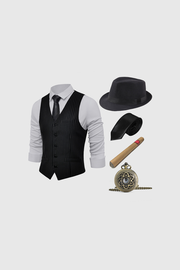 1920s Mens Gatsby Flapper Vest Set
