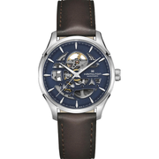 Hamilton Jazzmaster Skeleton Automatic Blue Dial Leather Strap Men's Watch H42535541