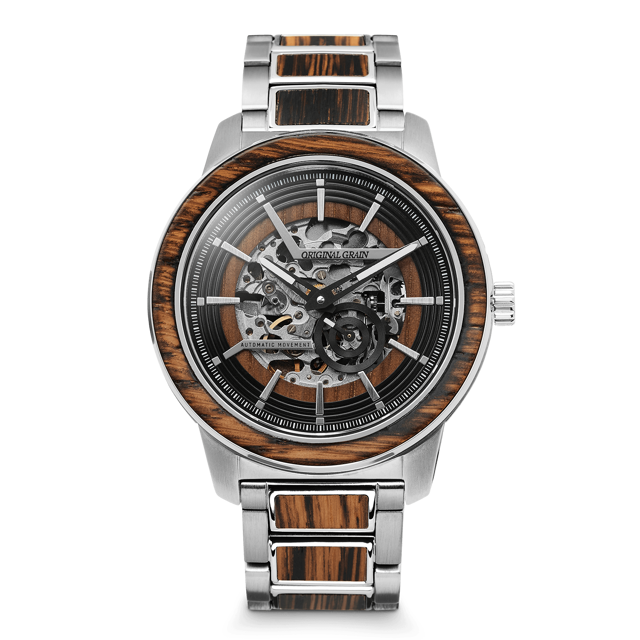 Charred Whiskey Silver Barrel Automatic 46mm