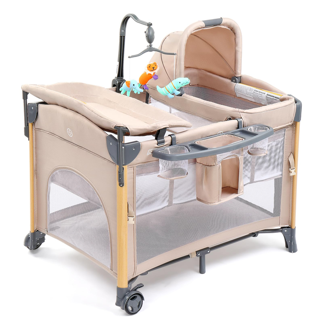 JOYMOR 7 In 1 Baby Bassinet Bedside Sleeper with Changing Table