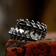 Centipede Stainless Steel Gothic Vertebrae Ring