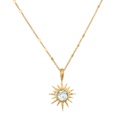 North Star Blue Topaz Starburst Necklace