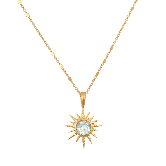 North Star Blue Topaz Starburst Necklace