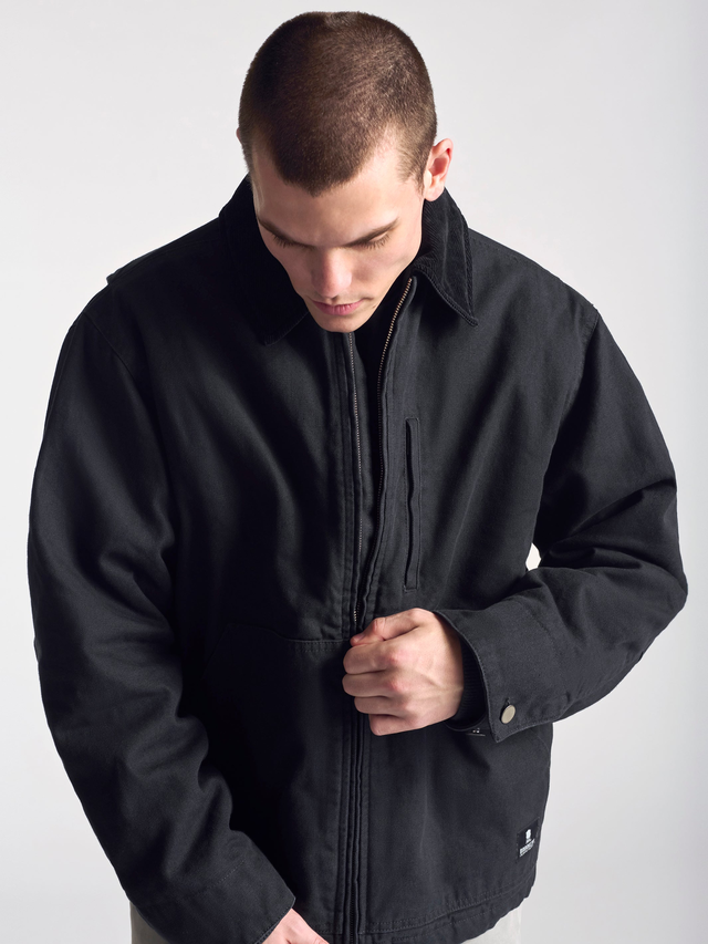 Men's Canvas Jacket In Pirate Black