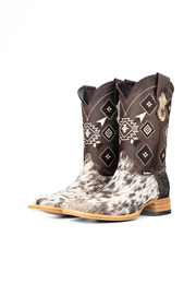 Men's Cowhide Square Toe Cowboy Boot Size 8 Box NM44