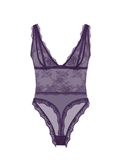 Sheer Rose Plunge Bodysuit