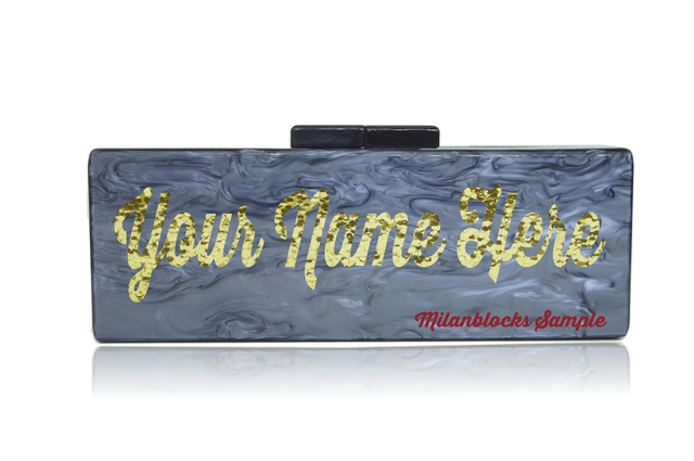 Large size live review custom acrylic name clutch