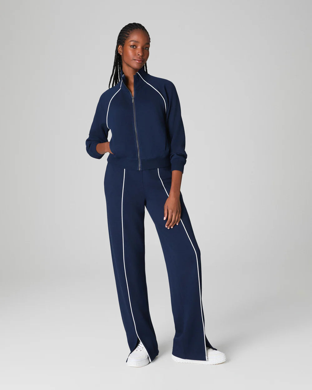 Spanx AirEssentials Pique Straight Leg Pant - Timeless Navy