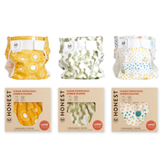 Honest® - Cotton Muslin Hybrid Reusable Cloth Diaper Cover - Set of 3, Large - 22-40 lbs
