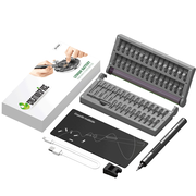 Mini Precision Electric Screwdriver DIY Tools Set with LED Light for Models & Electronics (Frosted)