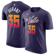 NBA Phoenix Suns Kevin Durant Nike 2023/24 City Edition Name & Number T-Shirt - Purple
