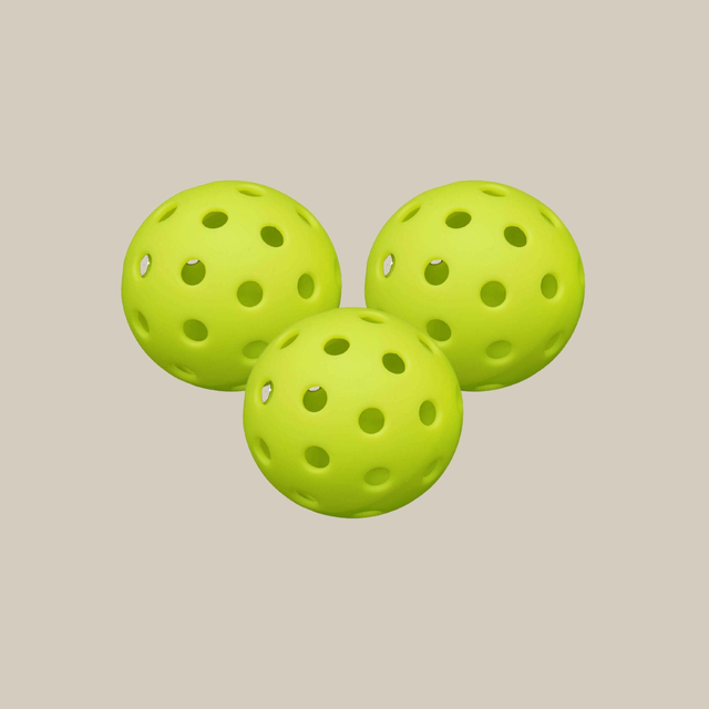 Green Hybrid Pickleballs - Set of 3