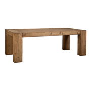 Marlborough Reclaimed Pine Wood Block Leg Dining Table - World Market