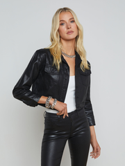 Koda Coated Cropped Denim Jacket