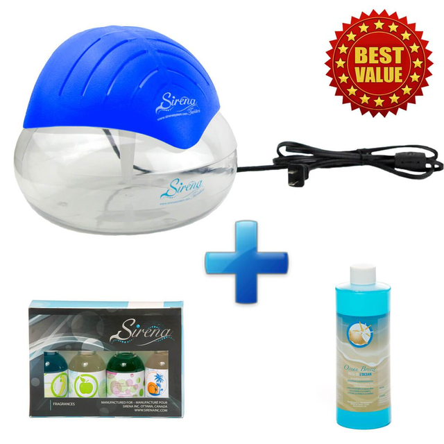 Sirena Twister (Blue) + Sirena Fragrance Pack + Ocean Breeze Deodorizer (BUNDLE)