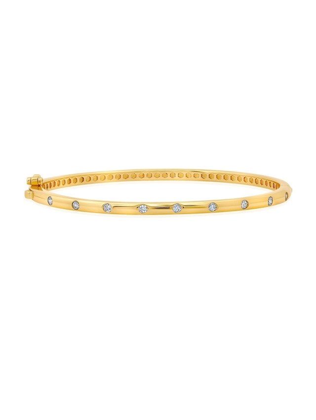 Brilliant Round Flush Set Eternity Bangle Bracelet