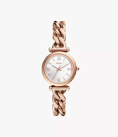 Carlie Three-Hand Rose Gold-Tone Stainless Steel Watch