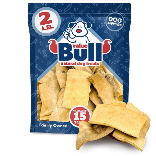 ValueBull USA Beef Cheek Strips, Long Lasting Dog Chews, Smoked, 4 Inch, 2 Pound