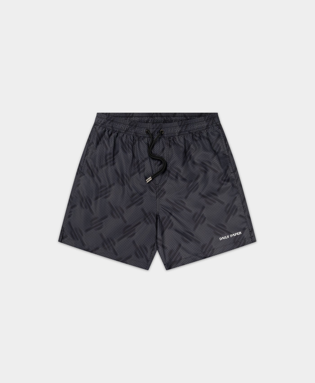 Black Dotted Monogram Swimshorts