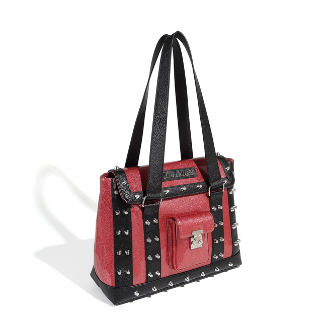 Black and Pink Bubbly Sparkle Weekender Tote Medium