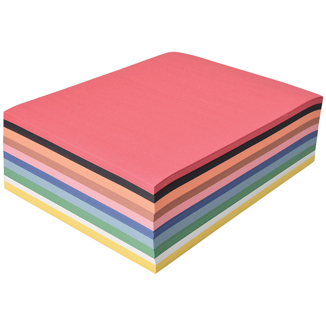 Bulk Construction Paper | 500 Sheets of 9" x 12" Craft Paper in 10 Assorted Colors