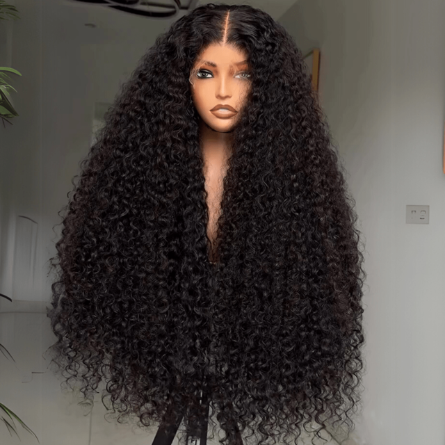 Geeta 300% Density Put On And Go Glueless Spanish Curly 13x4 Lace Front Pre Plucked 100% Human Hair Wigs
