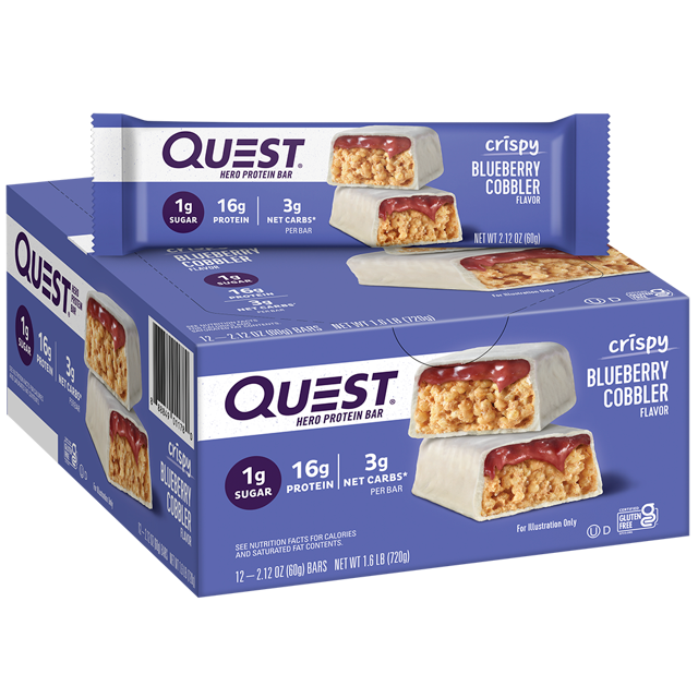 Blueberry Cobbler Crispy Hero Protein Bars