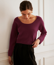 Luxe Cashmere Reversible Boatneck Sweater
