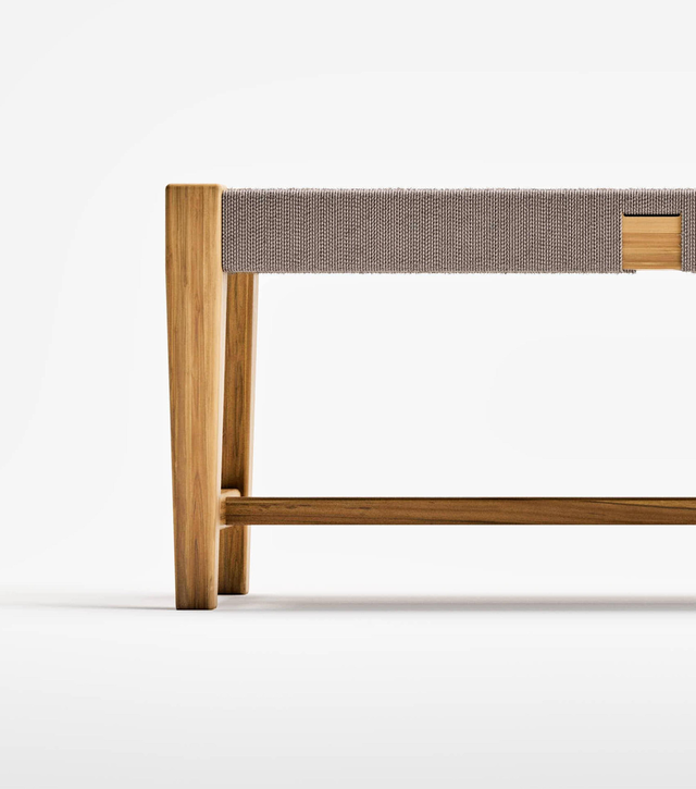 Santa Cruz Bench | Taupe Basket Cord