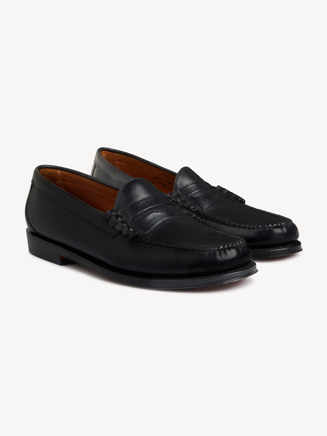 Black Leather G.H. Bass X Buck Mason Larson Loafer