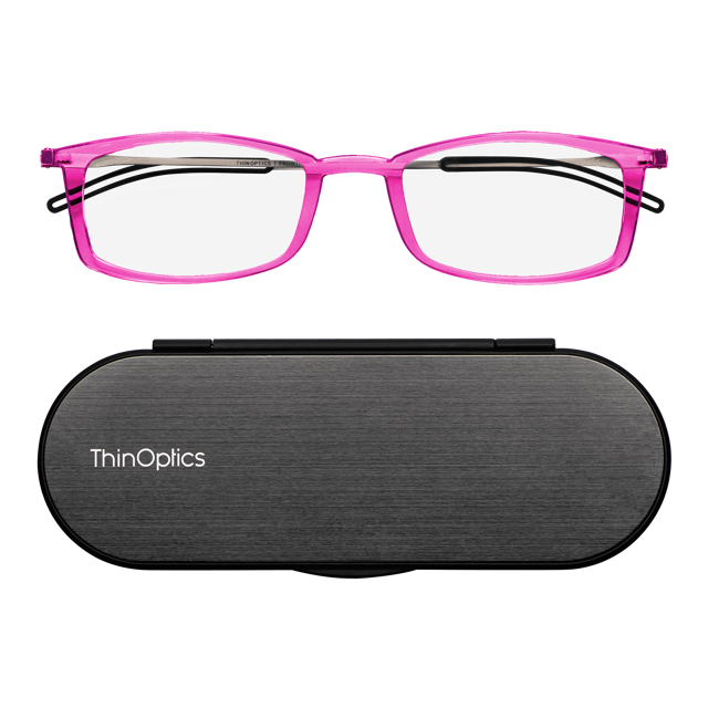 Pink Brooklyn Full Frame Reading Glasses + Milano Case
