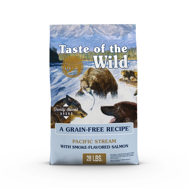 Taste of the Wild Pacific Stream Grain-Free with Smoke-Flavored Salmon Dry Dog Food, 28 lbs.