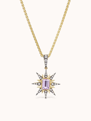 Starburst Charm Necklace Pink Sapphire