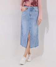 Elsa Panelled Denim Midi Skirt