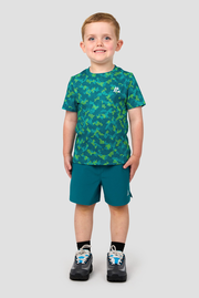 Descent Print T-Shirt/Short Set - Atlantic/Aisen/Peyto/Apple