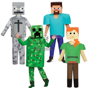 Minecraft Alex Steve Skeleton Cosplay Costumes Full Set