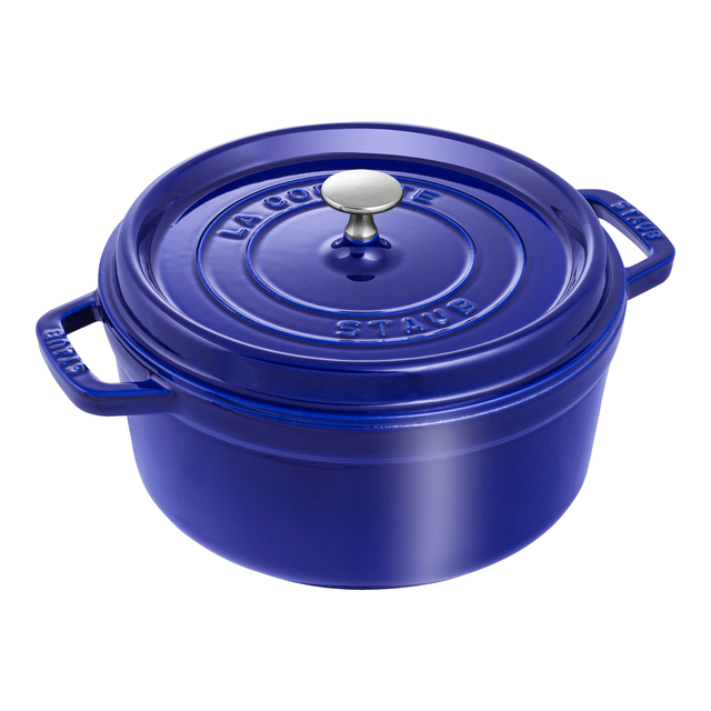 Staub Cast Iron 4 qt, Round, Dutch Oven, Dark Blue