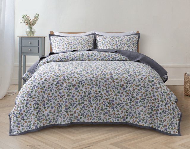 Violet Cotton Quilt Set