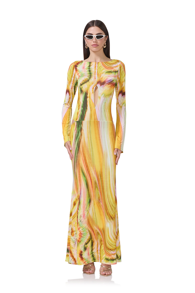 Nadine Dress - Lime Swirl