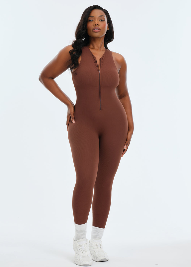 SnatchedKnit Front Zip Jumpsuit