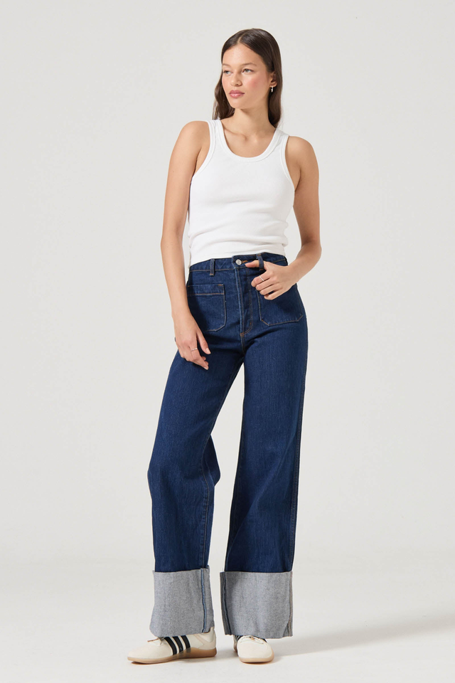 Sailor Jean Long - Riley Blue Cuff