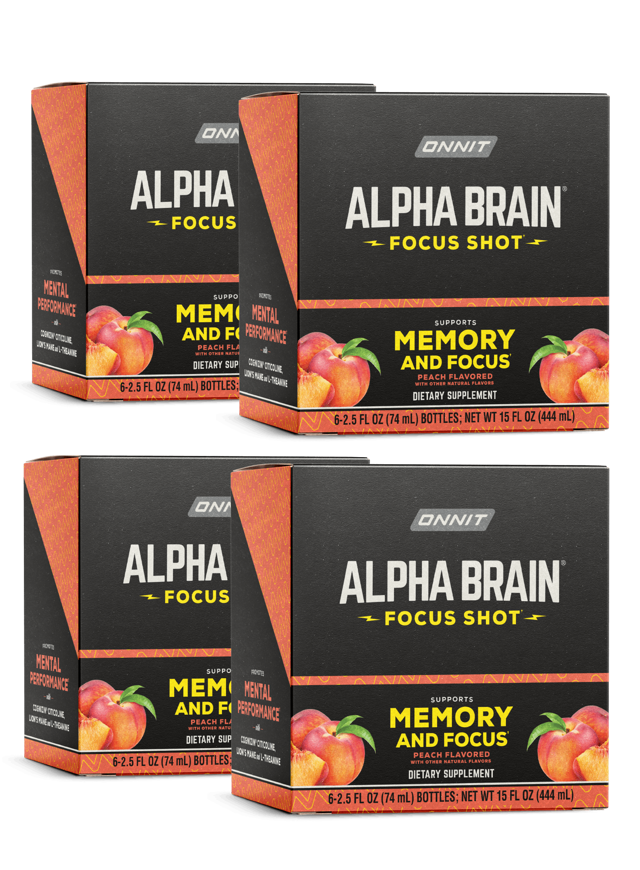 Alpha BRAIN® Focus Shot - Peach (2.5 fl oz, 24 ct)