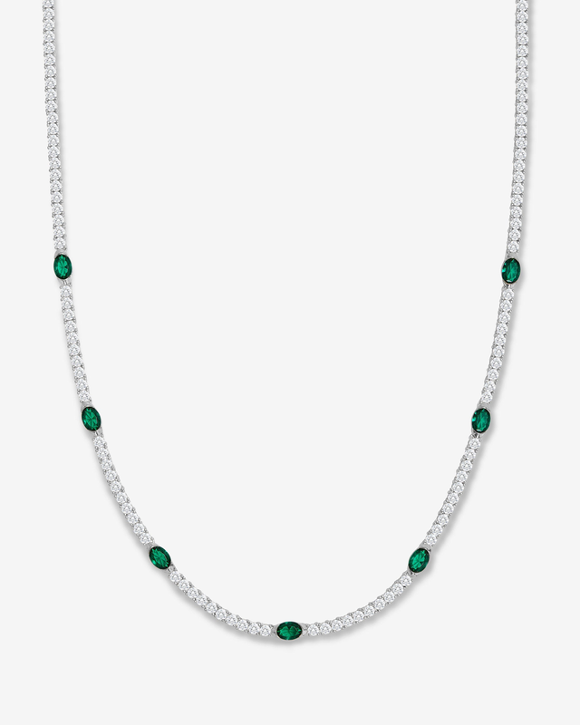 The Maven Tennis Necklace - Silver|Emerald
