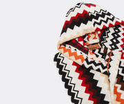 'Best' hooded bathrobe, red multicolor