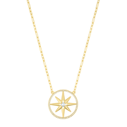 14k Gold Plated Pave Starburst Necklace