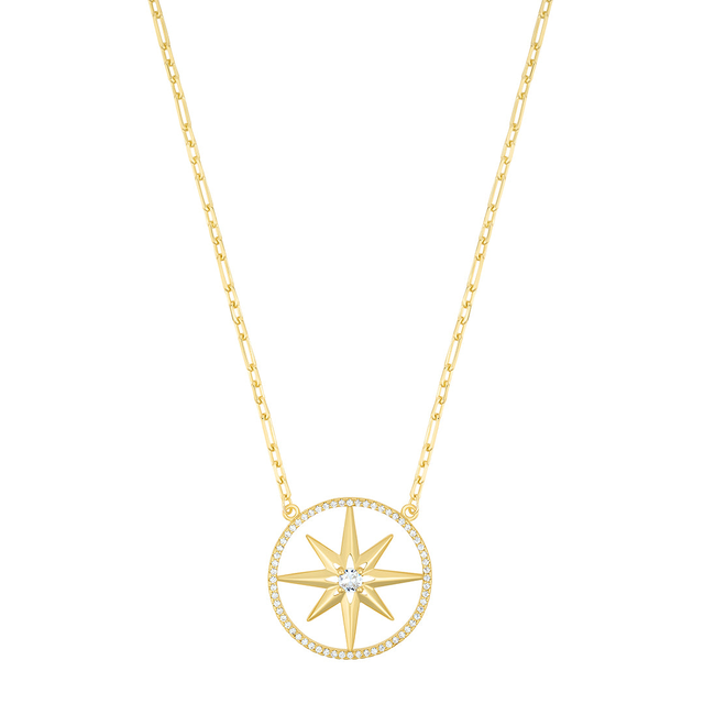 14k Gold Plated Pave Starburst Necklace